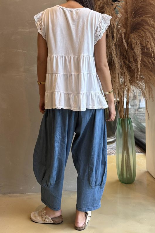 Classic Cotton Smock Tee White